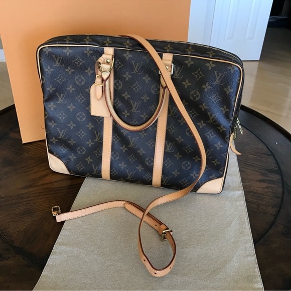 Excellent Unisex Louis Vuitton Porte Documents Voyage Briefcase with Strap - Picture 17 of 17